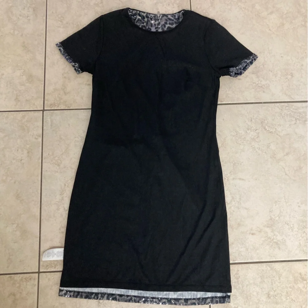 Michael Kors Metallic Leopard Print Bodycon Dress XS